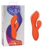 Stella Liquid Silicone Dual Teaser Vibrator in Orange with 12 Vibration Modes and Dual Motors VIBRATORS-RABBIT